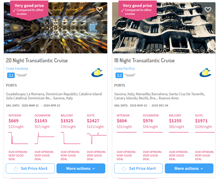 Have a clear overview of prices and itineraries Cruisewatch overview